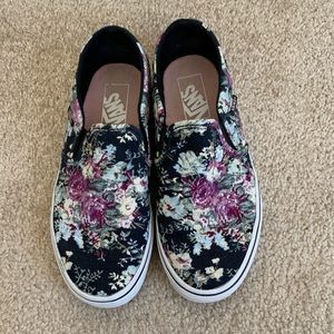 Floral slip-on Vans sneakers